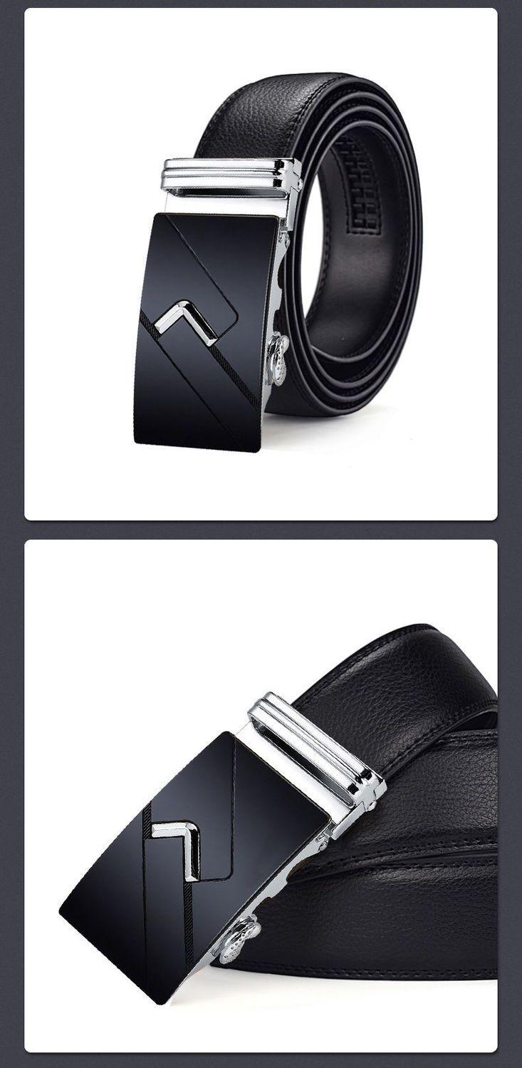 Product Introduction of Men's Leather Belt Automatic Buckle Cowhide Belt Korean Fashion Men's Casual Business Men's Youth Pant Belt 10