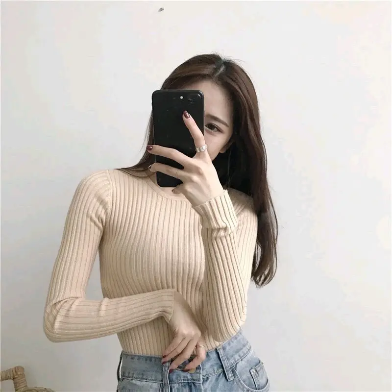Korean Style Sweater Rajut Wanita Baju Fit Lembut Knitwear