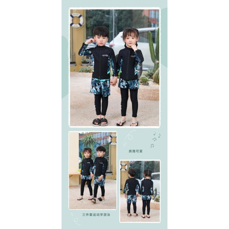 Product Introduction of Ready stock children's swimsuit medium and large children's split swimsuit long sleeve trousers boys and girls jellyfish wetsuit zipper student swimsuit 8
