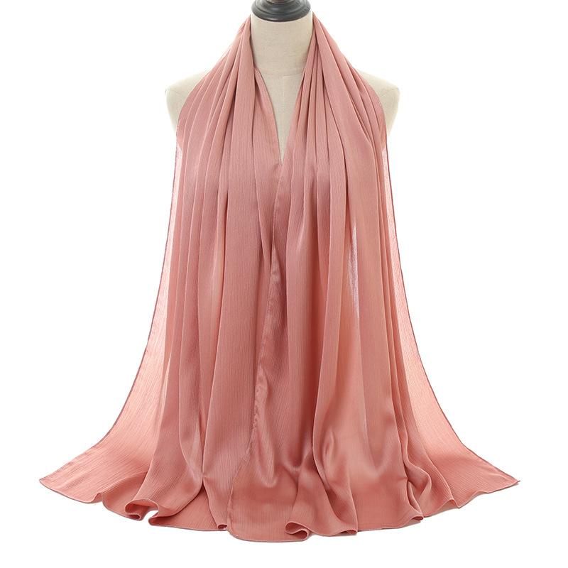 Natural folding scarf with satin fine wrinkles, ethnic turban 1