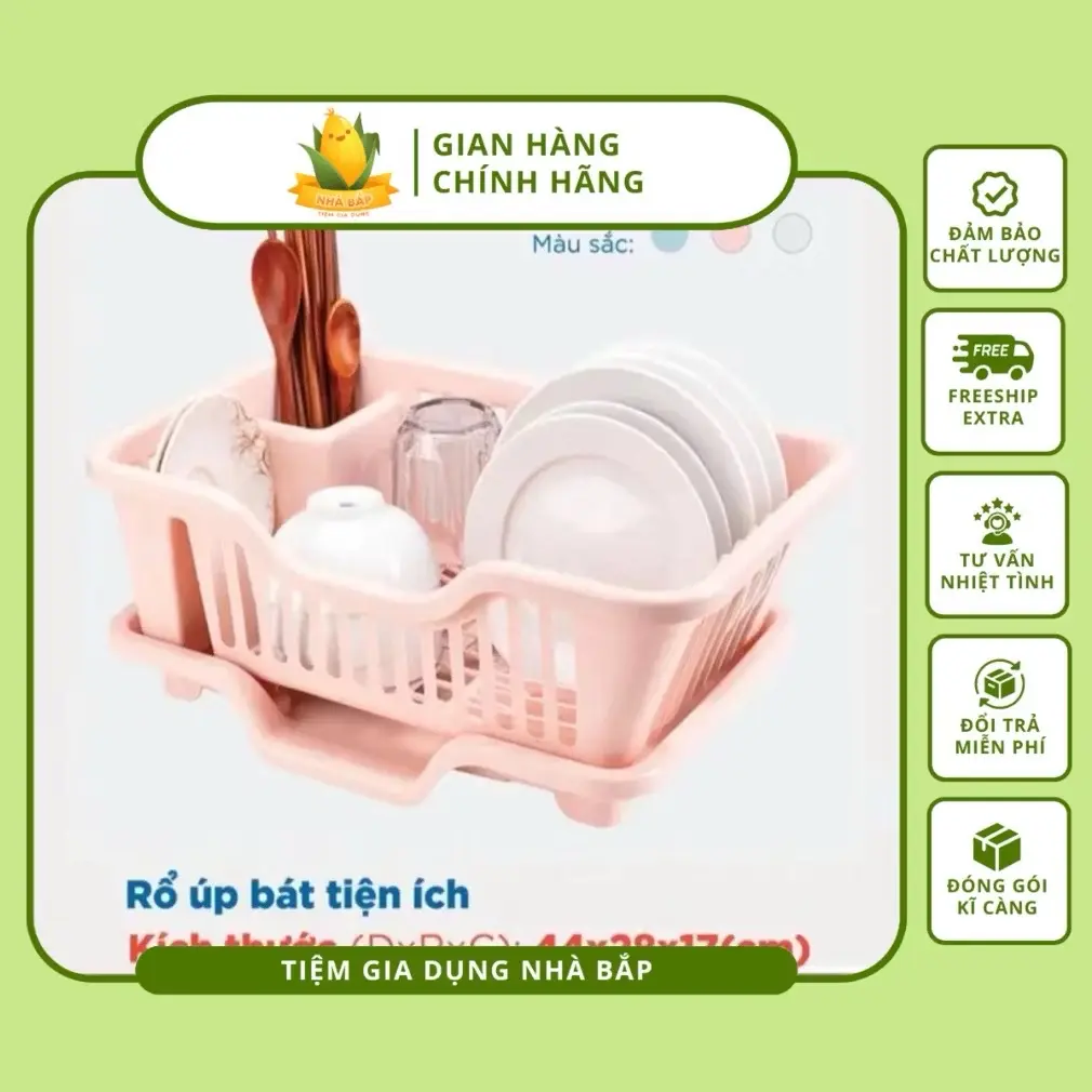 Combo Rổ Úp Bát Có Khay Thoát Nước + Bộ Rổ 6 Món + Bộ 3 Hộp Đựng Thực Phẩm + 1 Set 3 Cuấn Đựng Giác + 100 Chiếc Bọc Thực Phẩm Hàng Việt Nhật Giỏ