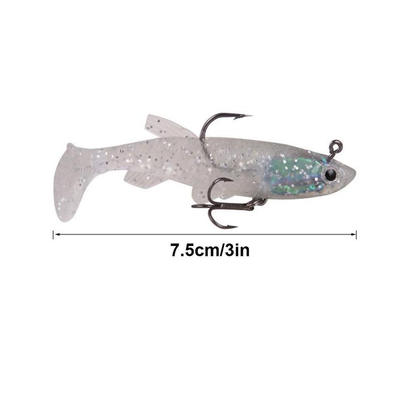Product Introduction of T Tail Soft Bait Package Lead Fishing Bait Fake Bait Set 7 5cm 12g Bionic Double Hook Lure For B1O7 0