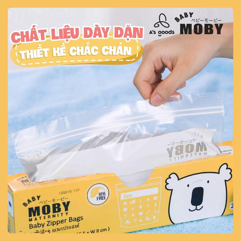 Túi Zip Đựng Đồ Đa Năng Tiện Lợi BABY MOBY Size L Kích Thước 26X26X8CM 2
