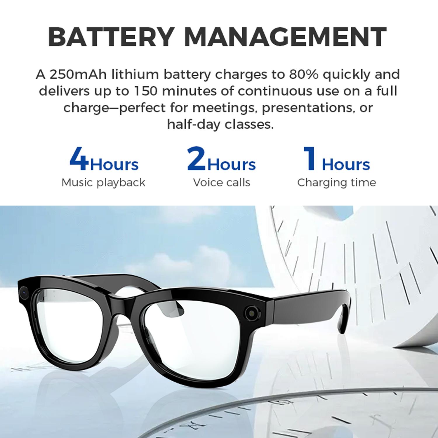 AI Smart Glasses Built-in HD Camera Anti-UV Sunglasses Video Recorder Shooting Glasses Bluetooth Call Voice Assistant Camcorder