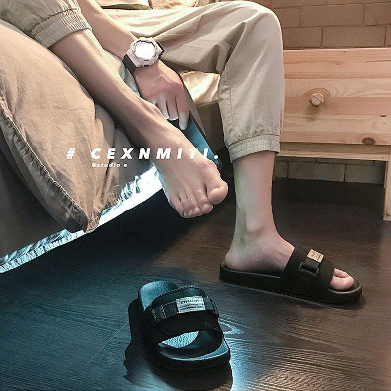 Dép Đi Biển Một Dải, Dành Cho Nam Giới, Mùa Hè, Quai Dán, Có Thể Điều Chỉnh, Cặp Đôi, Chống Trượt, Hợp Xu hướng, Thường Ngày Ngoài Trời, Người Nổi Tiếng Trên Internet Mới, 2024 1