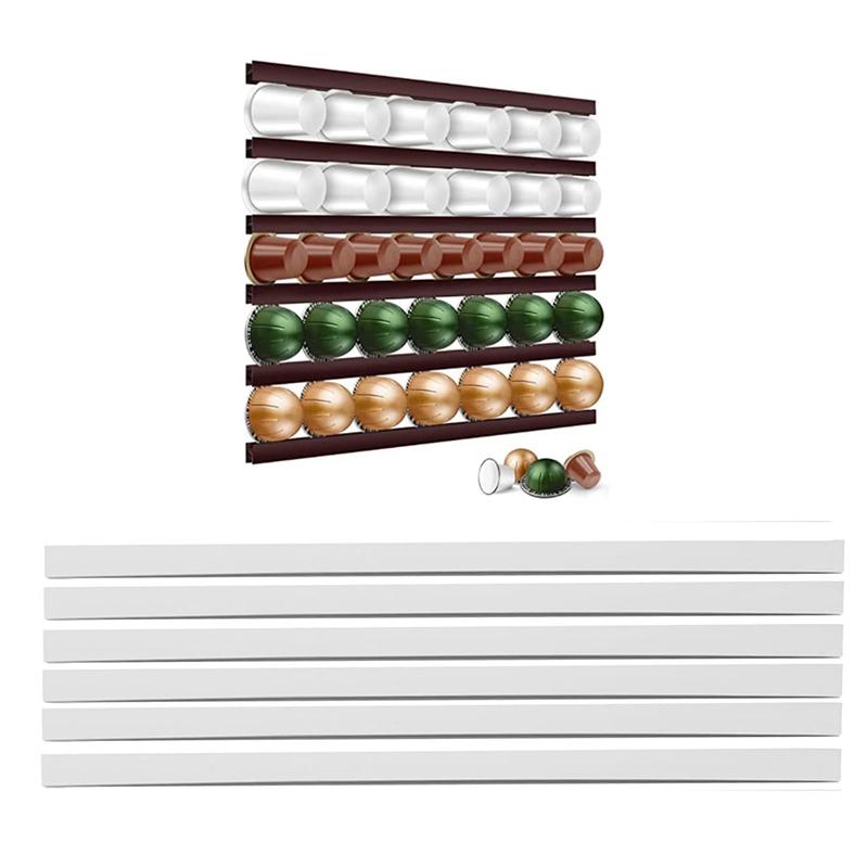 Product Introduction of Coffee Pod Capsule Holder 6 Pack Coffee Pod Counter Storage Strips Saving Space Compatible With K Cup Pods,Nespresso Pods 17