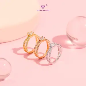 Yaxiya Cincin Wanita Solitaire Mewah Perhiasan Aksesoris 201