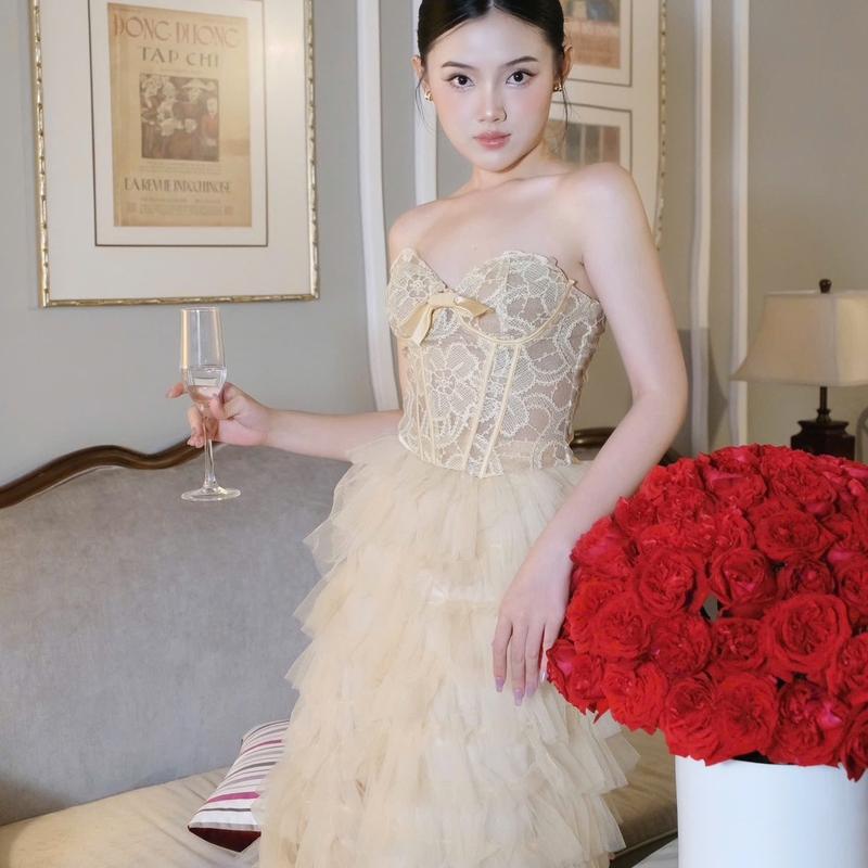ĐẦM ÁO CÚP REN CHÂN VÁY XOÈ  BY OANH BIBI - 1523 3