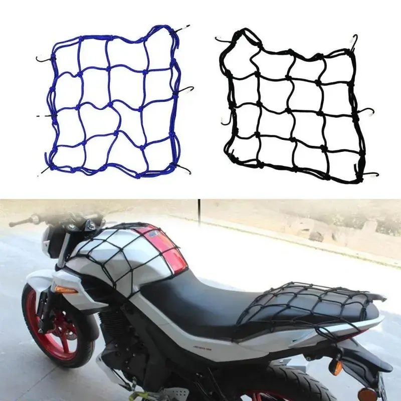 Motorcycle Luggage Net Cover Bike Hold Down Fuel Tank Luggage Mesh Rubber Elastic Web Bungee