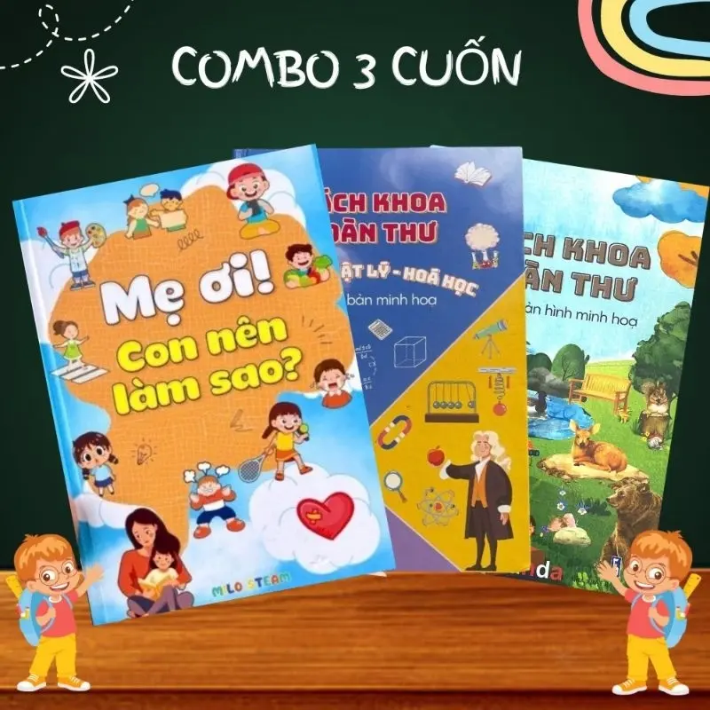 Combo sách Mẹ ơi! Con Phải Làm sao, Bách Khoa Toàn Thư và Bách Khoa Toàn Thư (Toán - Lý - Hoá)