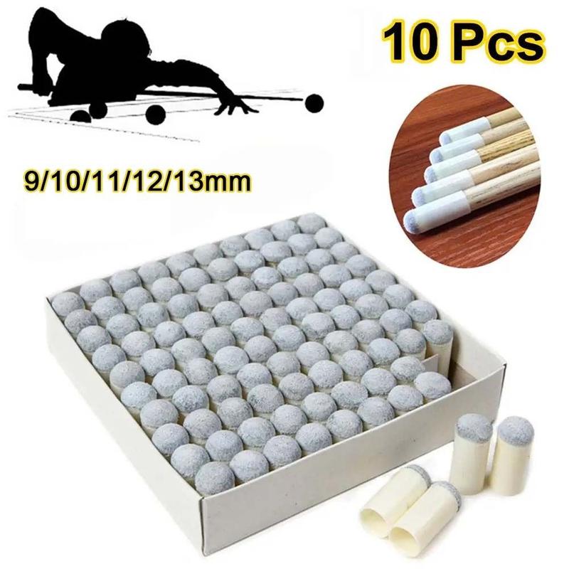 10Pcs/pack Durable Slip-on Billiards Cue Tips 9/10/11/12/13mm Snooker Accessories Tip Protector Plastic Replacement Cover Pool Cue Stick Snooker 1