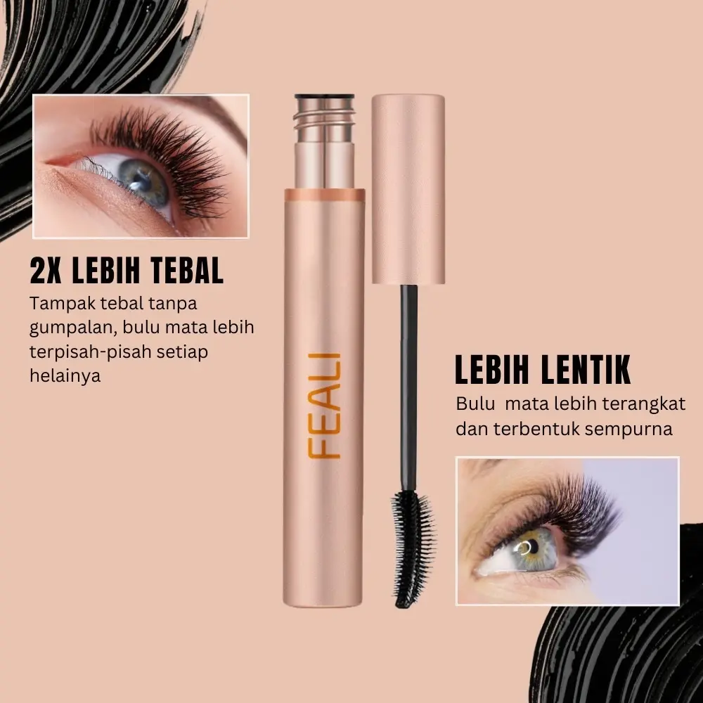 Feali Mascara Waterproof Long Lasting Volumizing Lengthen Eye Lash Makeup - Make Up Maskara Waterproof