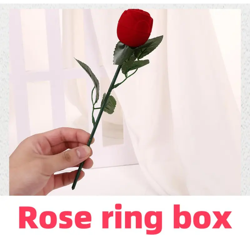 Artificial Rose Ring Box, Romantic Rose Gift Box, Exquisite Gift Box for Wedding Birthday Festival Party, Gift Wrapping Supplies 7