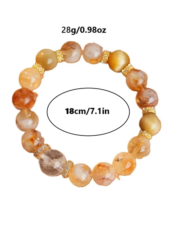 Natural Stone Beaded Bracelet, Fashionable Jewelry for Women & Girls, Trendy All-match & Exquisite Jewelry for Birthday Gift 1