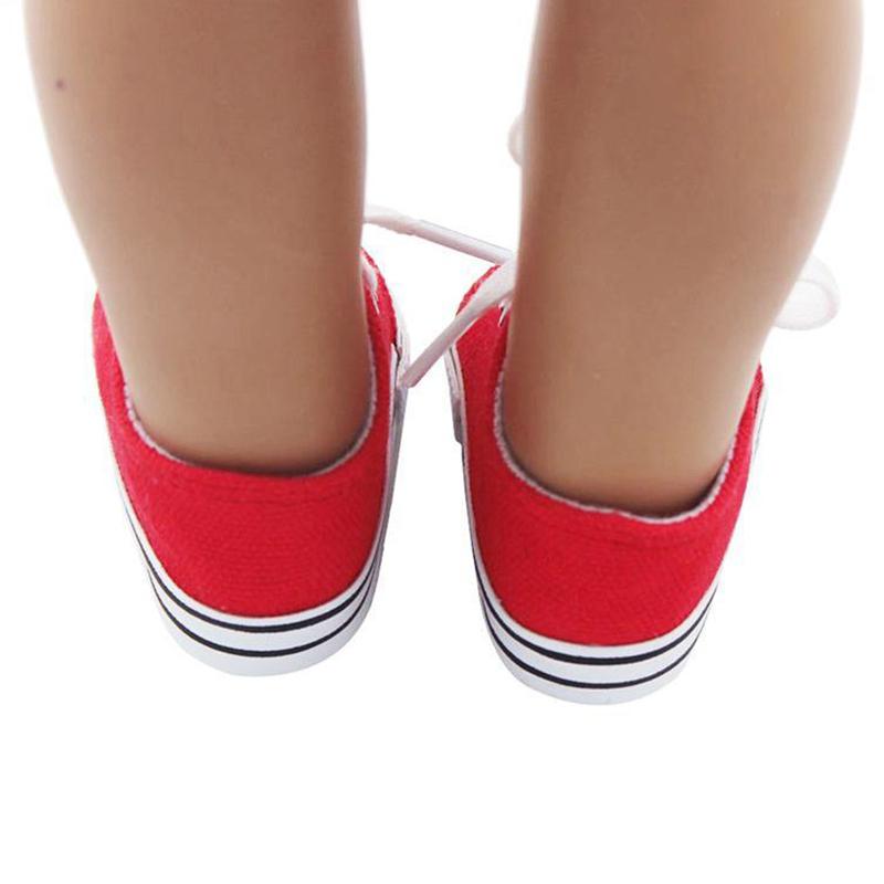 Product Introduction of Fashion Doll Canvas Shoes Sneakers Shoes For 43cm Baby Doll 18 inch Girl Dolls 14