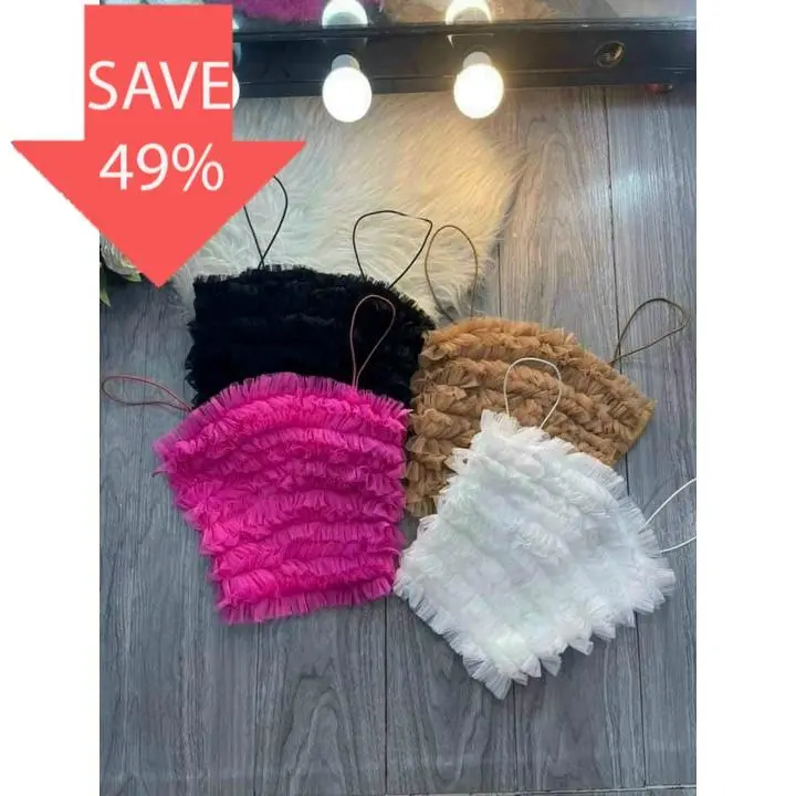Áo Croptop Hai Dây Phối Lông Dễ Thương TTKXA0166