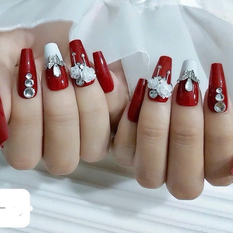 [Mã T20]Bộ 24 Nail Box Đính Nơ Kèm Keo Và Phụ Kiện Nữ Women