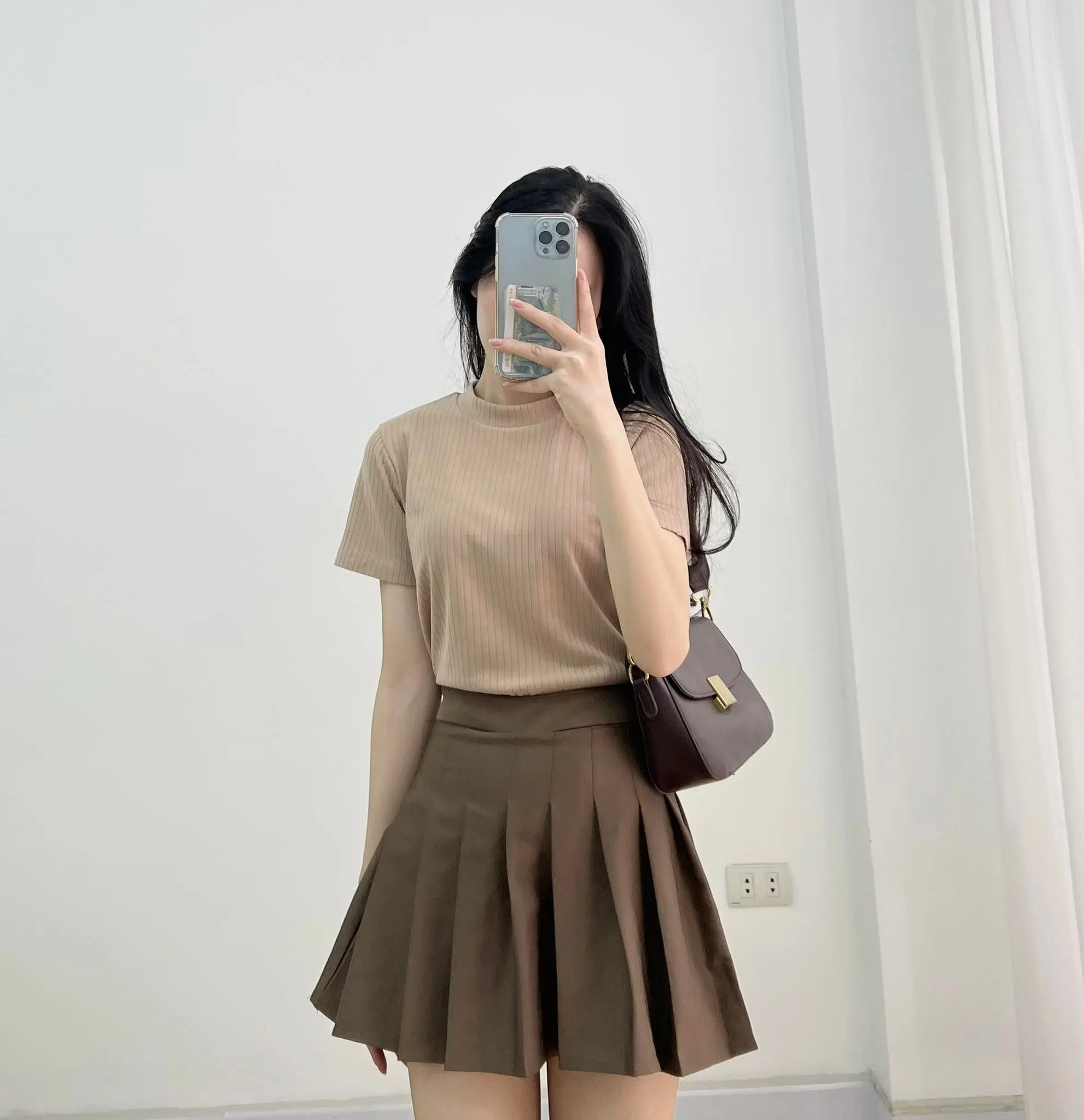 Áo len gân cộc tay cổ cao 2 phân  basic thời trang Miho house