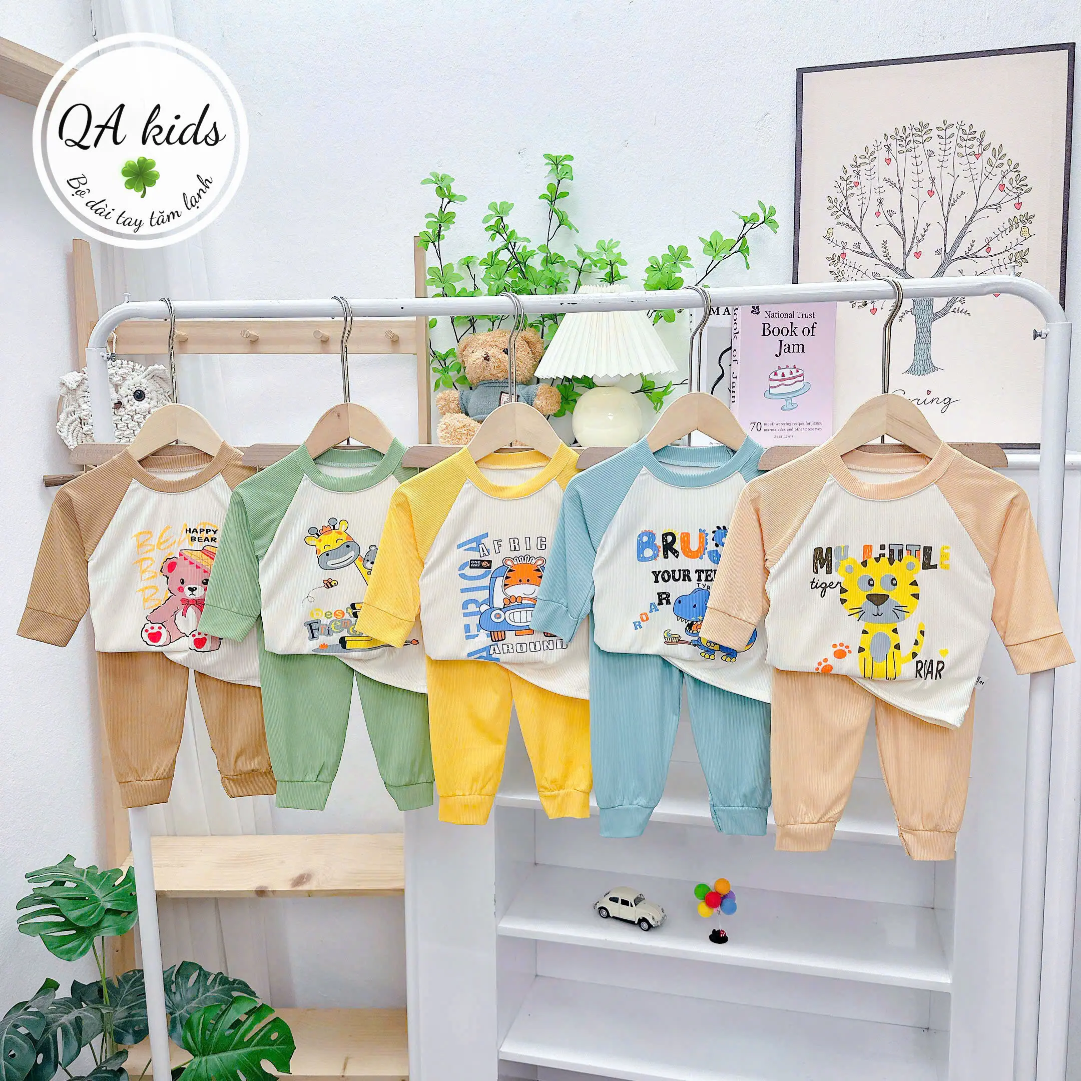 (Có chọn mẫu) Bộ thun tăm cho bé từ 6-16kg