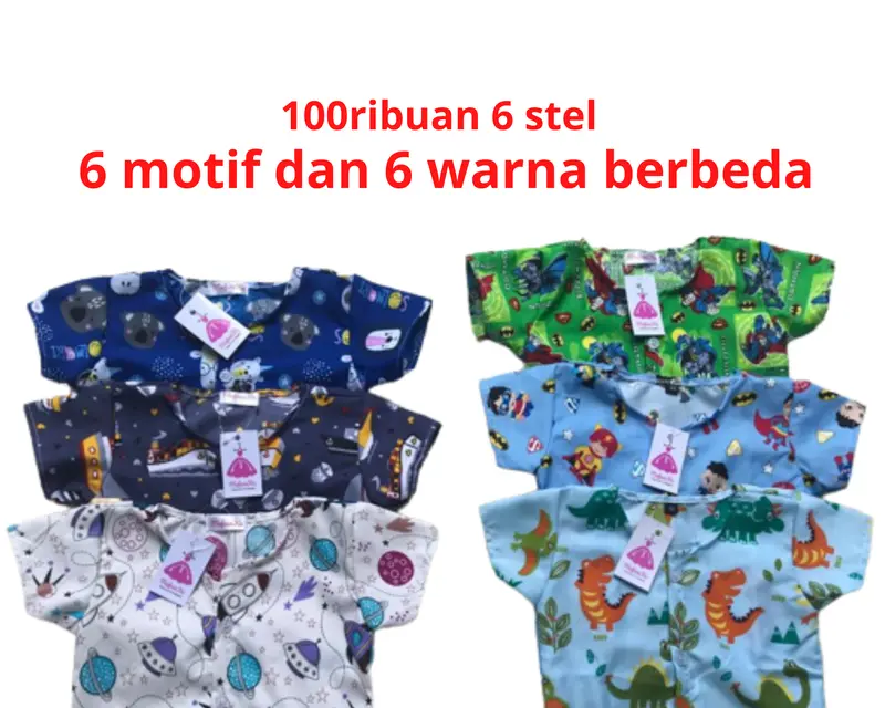 piyama anak 1 bulan - 6 bulan size XS 100ribuan 6stel Cewe Cewek Cowo 1