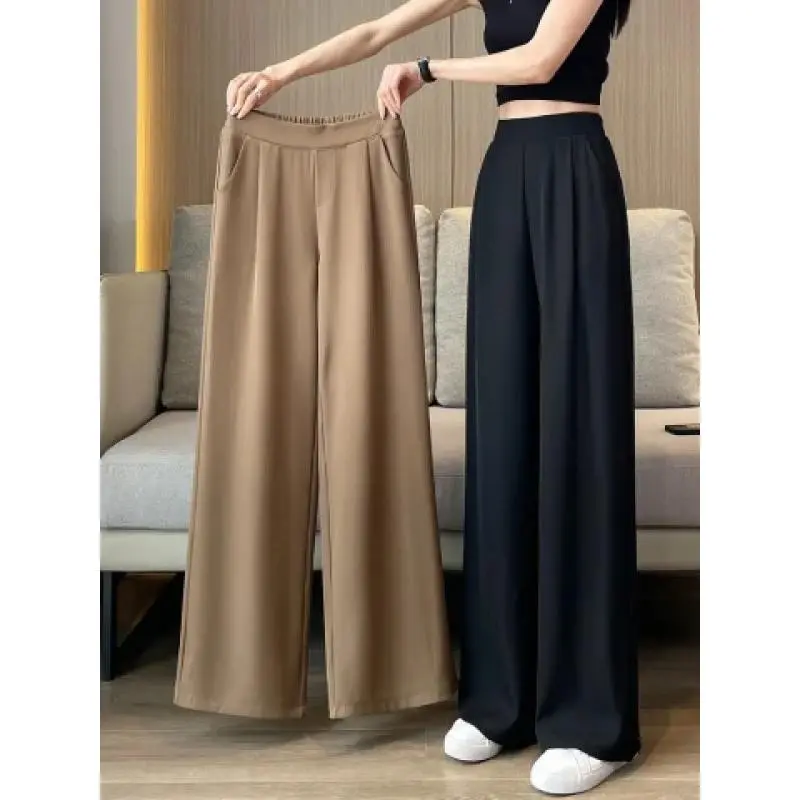 Quần Âu, Dành Cho Phụ Nữ, Cạp Cao, Ống Rộng, Thích Hợp Cho Mùa Xuân Và Mùa Thu, Mỏng, Phong Cách Thường Ngày Quần Nữ Ống Đứng Hẹp, Có Sẵn Cho Mùa Hè Women Pants