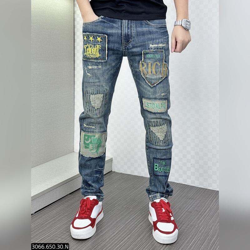 Quần Jean Nam Quảng Châu Cao Cấp-Hoạ Tiết Chất Chơi QJ-3066
