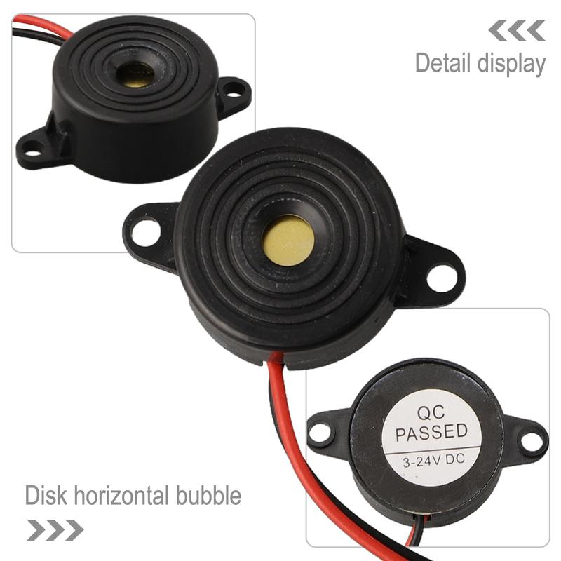 DC 3-24V Electronic Buzzer Small Enclosed Piezo Electric Beeper with Wires 6