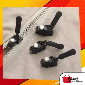 BISA COD 6432 Resleting Pakaian Warna Hitam / Zipper Lock Repair Polos