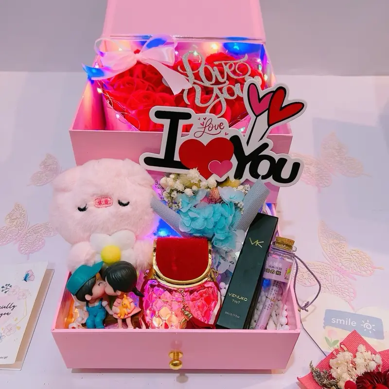 [ Ảnh Thật] SÉT QUÀ TẶNG - D.10[ Quà tặng nước hoa Charme HD - Son Hàn Quốc  ] Chính hãng - Thiết Kế Hộp Quà Tình Yêu Y Hình