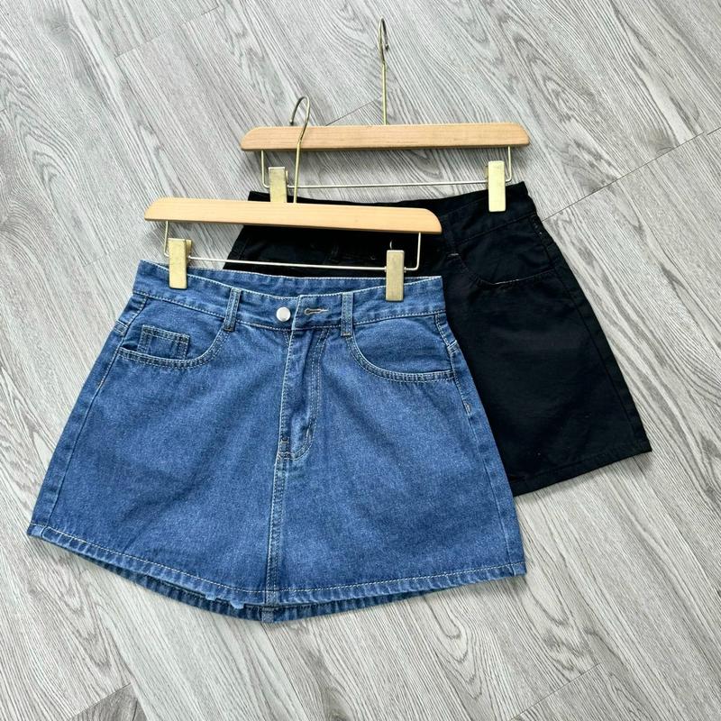  Chân váy jeans bigsize nữ dáng chữ A không co giãn có quần bảo hộ dành cho nàng chuuby -CV407 
