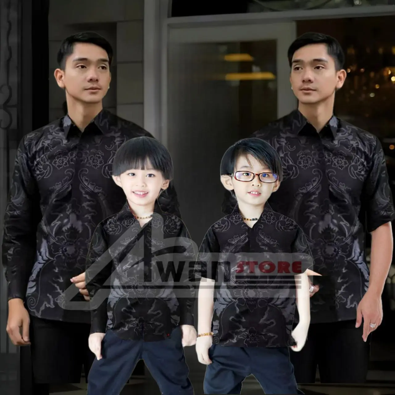TERBARU KEMEJA BATIK PRIA MAHKOTA ABU | batik ayah dan anak cowok BATIK Hitam Bati Hitam Abu Kemeja Batik Dewasa Kemeja batik kid's Kemeja Batik anak Baju Katun BATIK LAKI LAKI