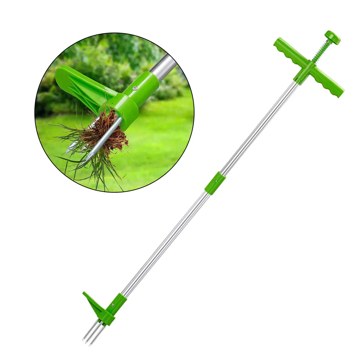 Long Handle Weed Remover Outdoor Claw Root Killer Portable Garden Lawn Weeder Manual Lawn Lightweight Stand Up Weed Puller 1Pc Steel