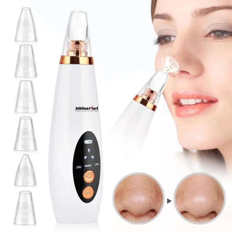 Máy Hút Mụn Trang Bị 6 Đầu Hút - Hút Sạch Mụn Cám, Mụn Đầu Đen Và Sợi Bã Nhờn Giúp Bảo Vệ Da