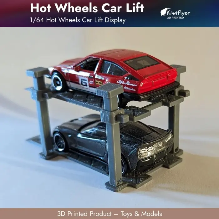 Hot Wheels Car Lift 2 - Diorama Lift Mobil untuk Display Diecast Hot Wheels 1:64 - 3D Printed