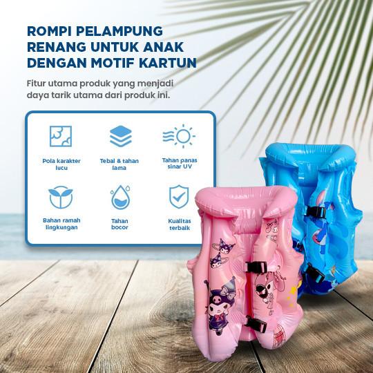 Pelampung Rompi Renang Anak Motif Kuromi Lucu Stitch Jaket Renang Pool Life Swim Vest Summer Kids 1