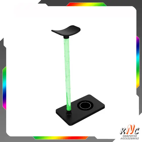 Giá Treo Tai Nghe Led Tích Hợp Đế Sạc Không Dây NFC Cho Điện Thoại Led 2 Màu. Phụ Kiện