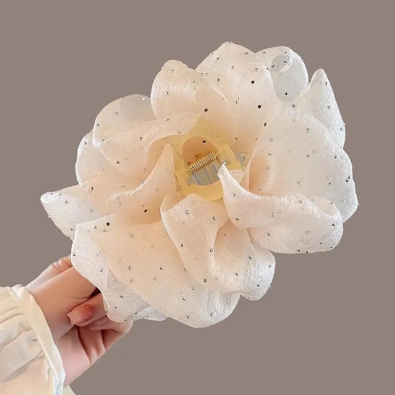 Kẹp Lấy Bong Bóng Đám Mây Ngọc Trai Gạc, Kẹp Tóc Nơ Lớn, Kẹp Cá Mập Sau Đầu, Thanh Lịch, Phụ Kiện Tóc Tất Cả Cho Phụ Nữ 6