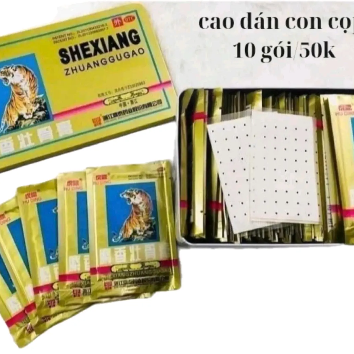 (combo 20 gói)cao dán cọp Thái Lan chính hãng dán nhất mỗi (một gói 4 miếng)