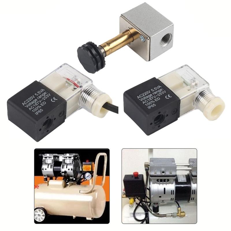 Van Điện Từ Không Dầu, Hiệu Quả, Không Tiếng Ồn, Cho Máy Nén Khí, Van Xả Lỗ Thông Hơi Ngắt Điện, Tương Thích Với Nguồn 220V 0
