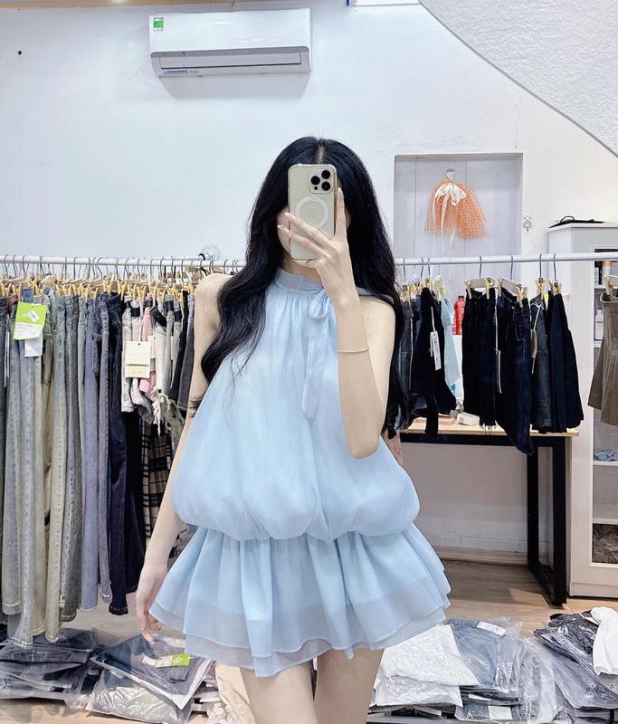 Set áo yếm hở lưng kèm quần rời LL