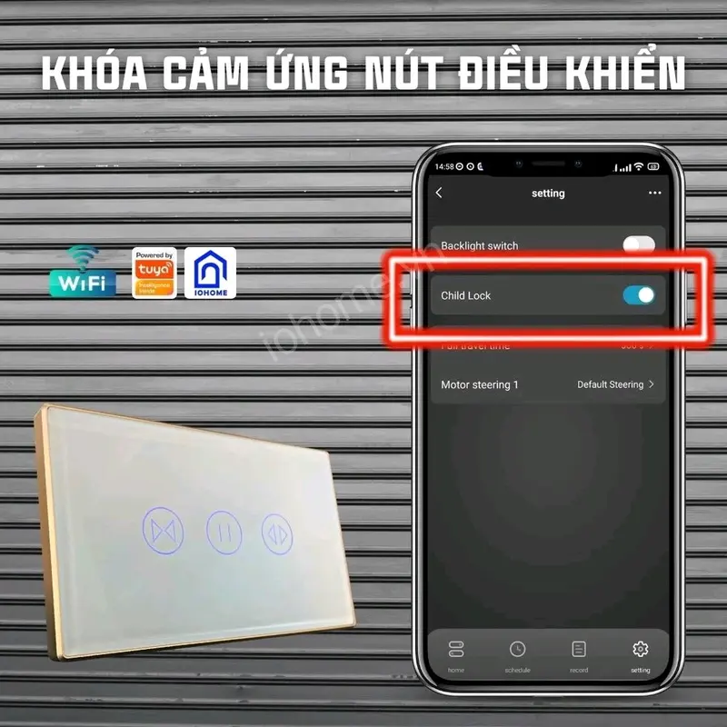 Công Tắc Cửa Cuốn WiFi + Bluetooth Điều Khiến Qua Điện Thoại Ap Tuya congtac camung smart home cuac uon remote  smartkey cảm ứng smart  door cảm  biến tự dừng nhathongminh resmart khiển 4