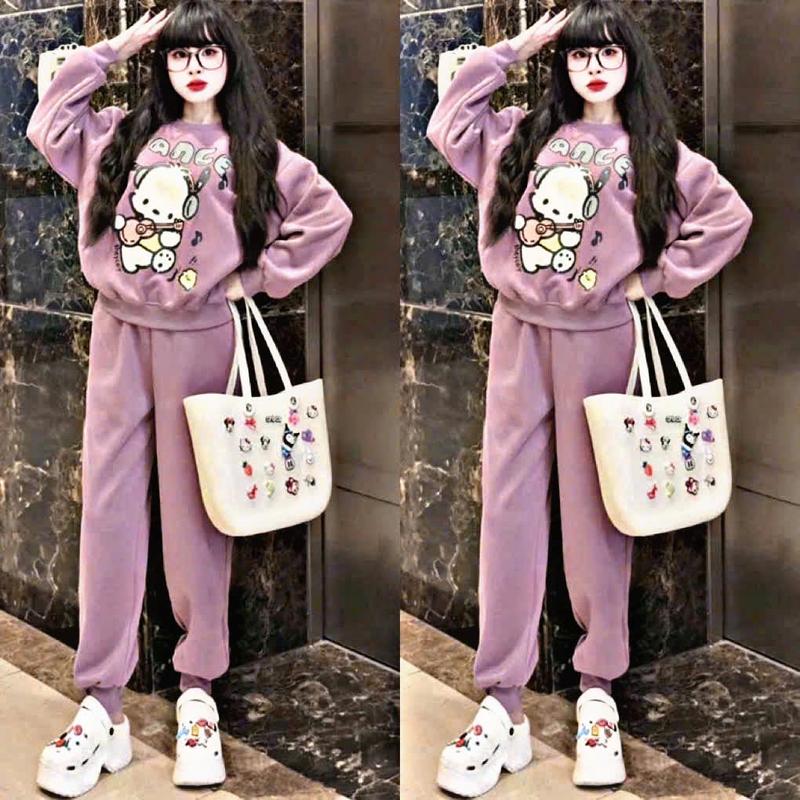 Big Size Set Đồ Bộ Nỉ Nữ Thu Đông Thể Thao Năng Động Chất Liệu Nỉ Cotton Mềm Mại Không Bai Xù II Sport Tập Gym