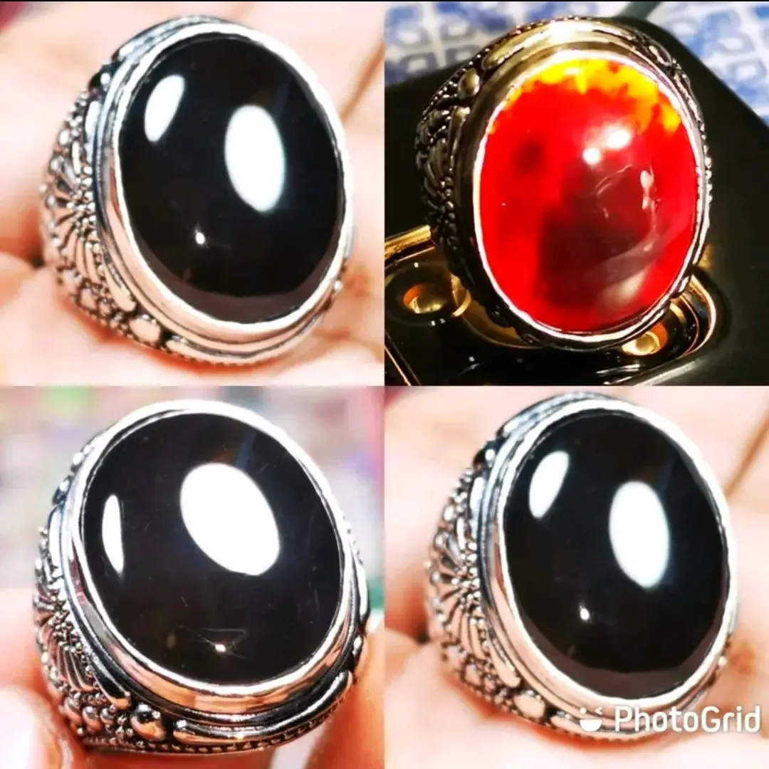 Cincin Batu Akik Asli Yaman Wulung Merah