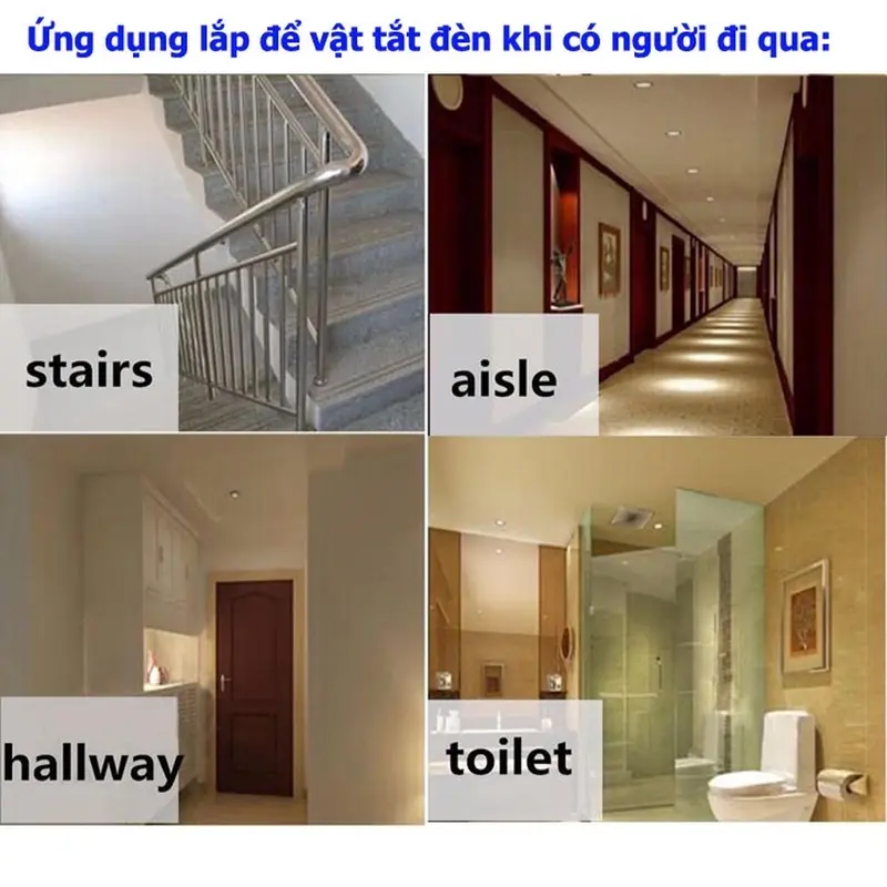 Công Tắc Cảm Biến Chuyển Động Hồng Ngoại (LOẠI 1) Tuỳ Chỉnh 5-24V DC, 220V AC 4