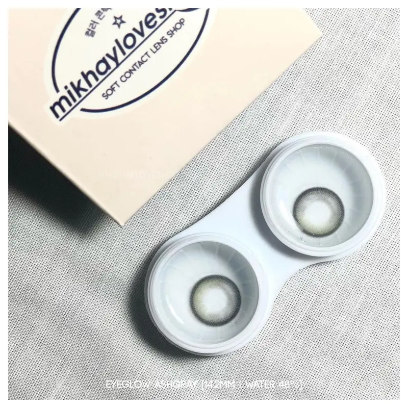 MIKHAYLOVESHOP Softlens Eyeglow Ash Gray (Grey) (Eyelighter Glowy) 8