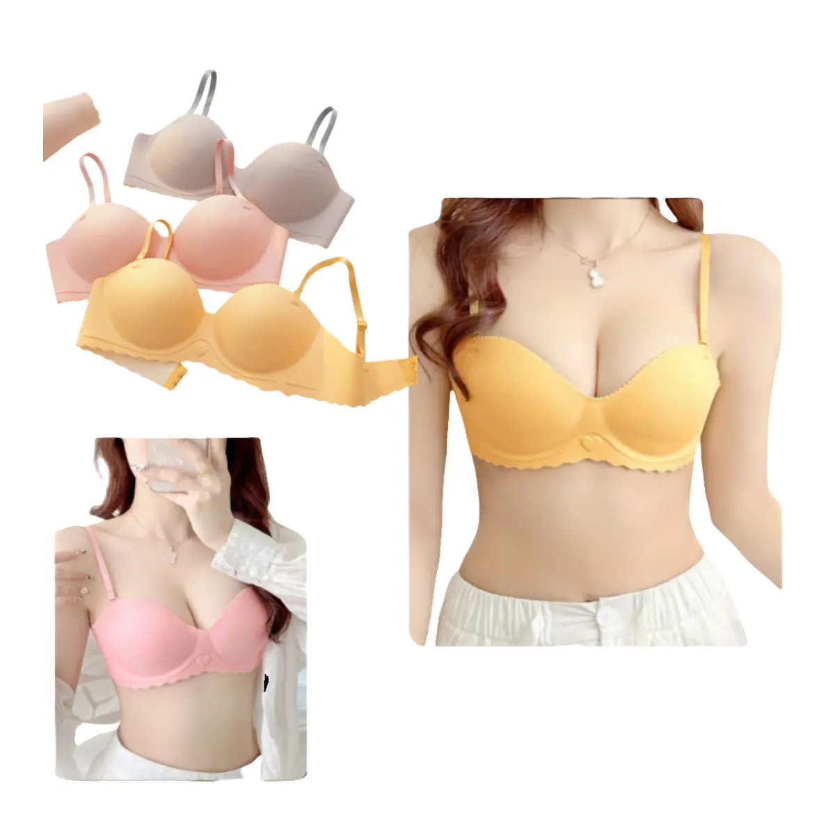 Bra For Women Push Up No Steel Ring Non-slip Seamless Comfortable Skin-friendly Bra Soft Support Breathable Underwear For Women