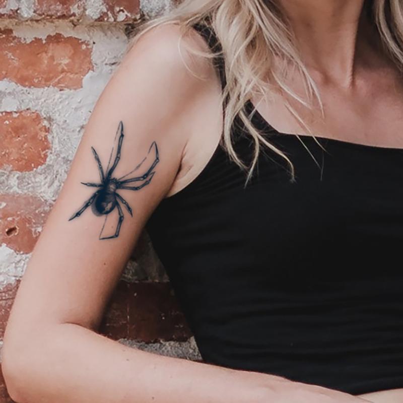 Hình Xăm Tạm Thời Không Thấm Nước, Nhện Đen, 1 Tờ, Hình Xăm Henna, Hình Xăm Tay Áo Làm Đẹp, Nhãn Dán 2