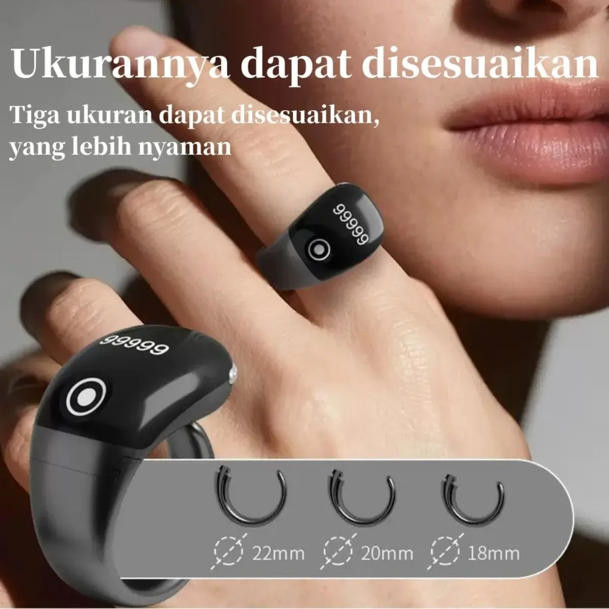 "Ring Keren Multi-Channel Dengan Baterai Dapat Diisi Ulang, Penghitung Elektronik OLED Multifungsi, Akurasi Tinggi, Desain Multifungsi, Tampilan Menarik"