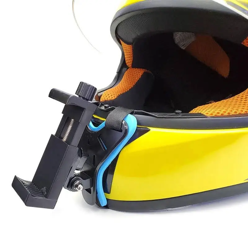 Helmet Chin Strap Mount Holder for Phone & Gopro Motovlog Set Black mounting hp di helm