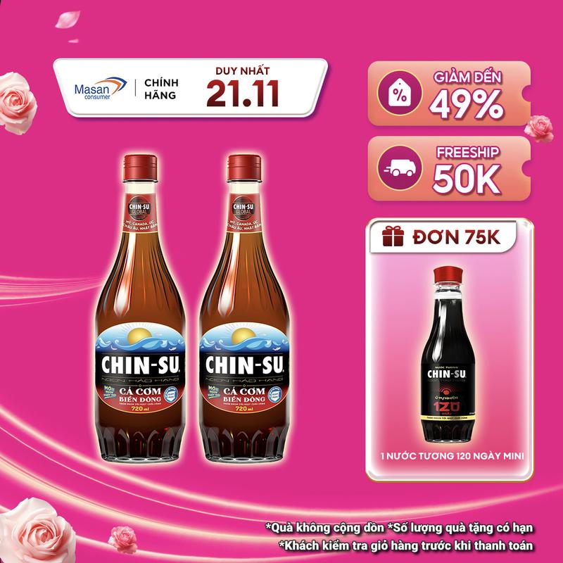 Combo 2 Nước Mắm CHIN-SU Cá Cơm Biển Đông Chai 720ml